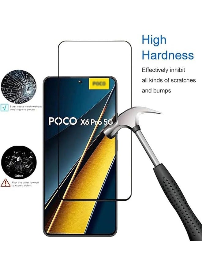 2 Pack Xiaomi Poco X6 Pro 5G Screen Protector, 9H Tempered Glass Screen Protector for Xiaomi Poco X6 Pro 5G, Case Friendly, Easy Installation,Anti-Scratch Film - Image 4