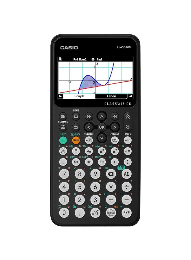 كاسيو Casio FX-CG100-W-DT Color Graphing Calculator with High-Resolution Display for Students & Professionals black - Image 1