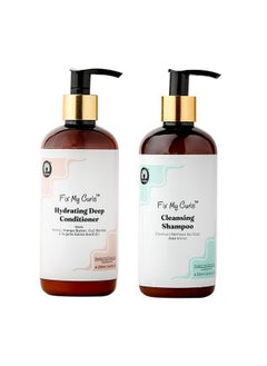 Fix My Curls Cleansing Shampoo & Hair Conditioner For Nourishing, & Moisturizing | Curly Hair & Wavy Hair | Anti Dandruff Shampoo & Conditioner| Tea Tree| Sulphate Free & Silicone Free | 250Ml Each  - Image 1