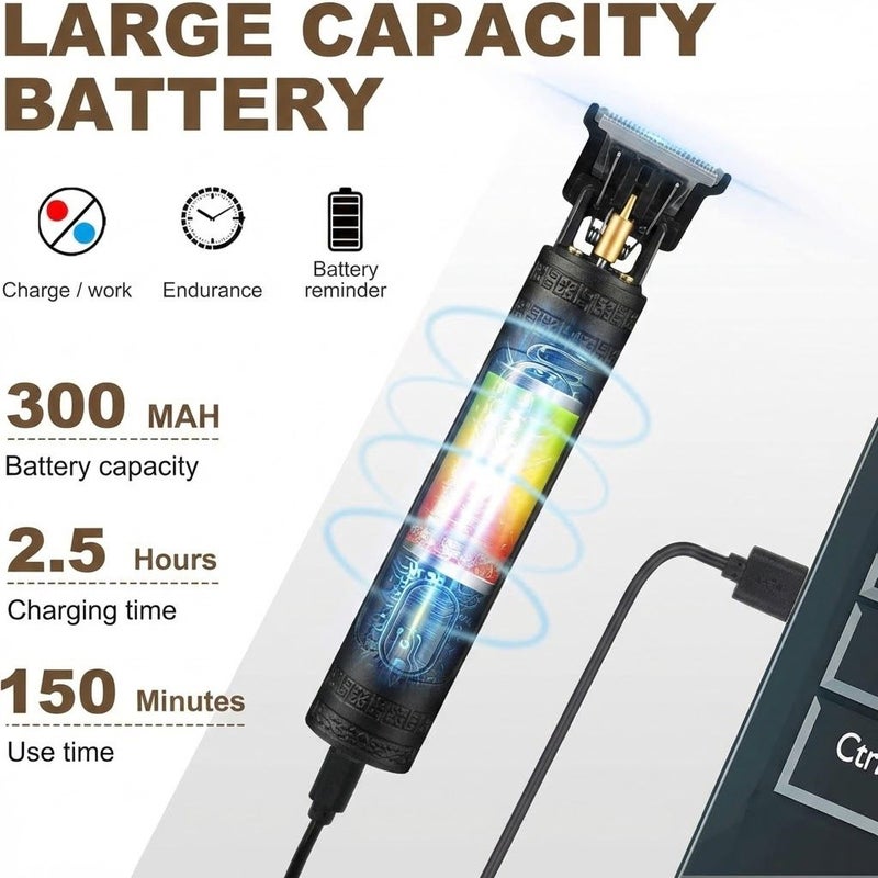 طقم العناية الشخصية للرجال القابل لإعادة الشحن عبر USB مكون من 8 قطع، ماكينة حلاقة لاسلكية برونزية للحية والشعر مع 4 أمشاط، متينة وقابلة للحمل للاستخدام المنزلي، أفضل هدية للأب والزوج - Image 5