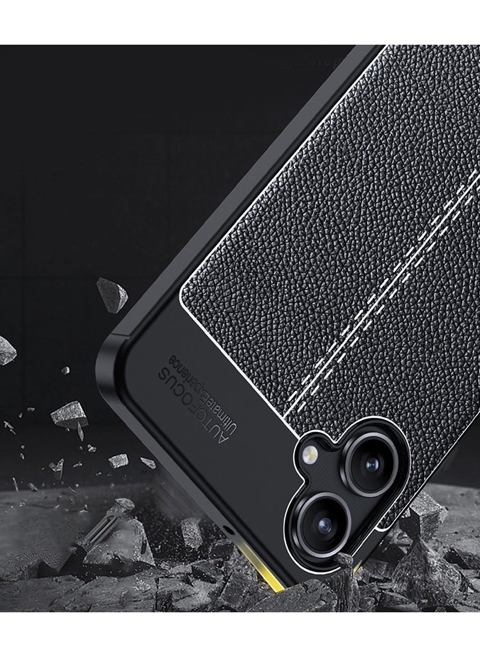 أوتو فوكس - جراب حمايه سيليكون تصميم2 مقاوم للصدمات حمايه للكاميرا متوافق مع Samsung Galaxy A06 (اسود) - Image 1