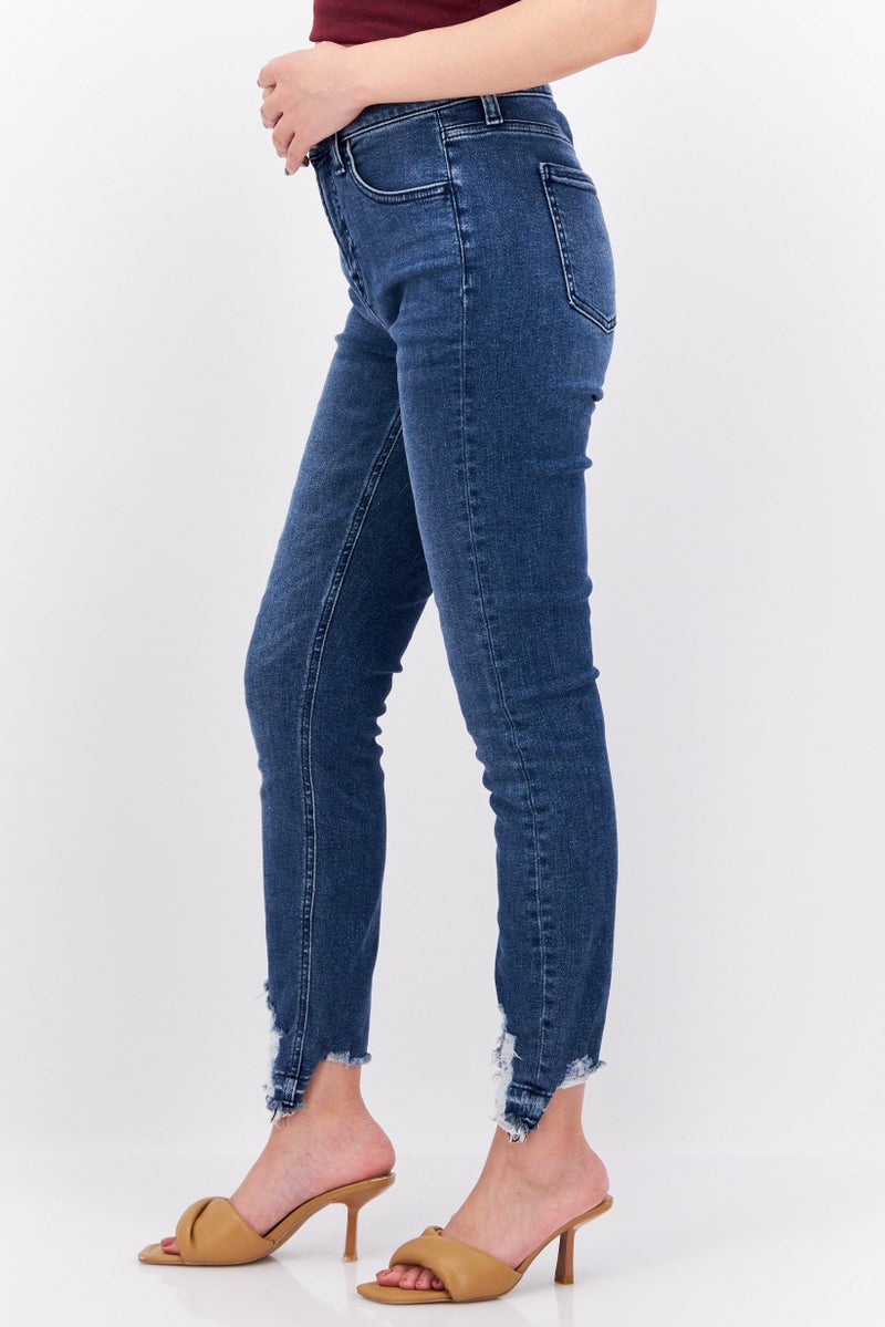 Jen 7 Women Regular Fit Stretchable Washed Denim, Blue - Image 4
