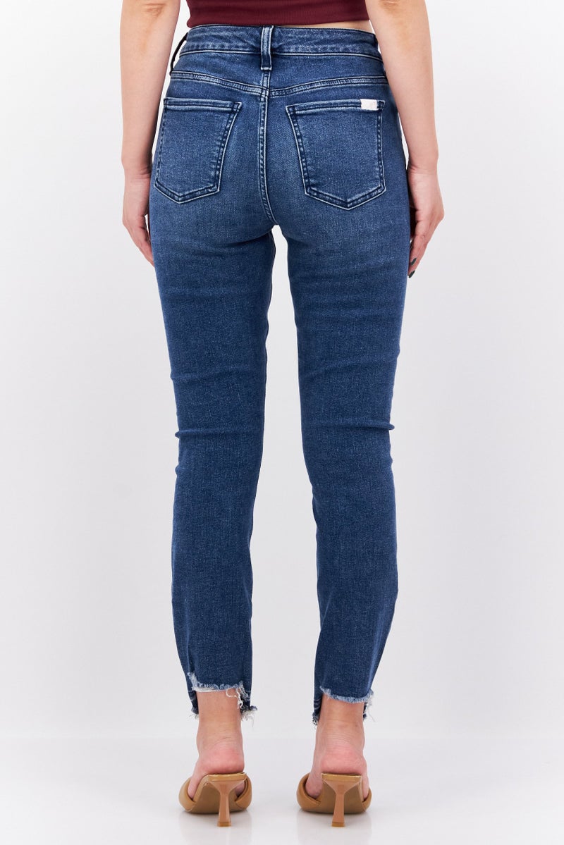 Jen 7 Women Regular Fit Stretchable Washed Denim, Blue - Image 2
