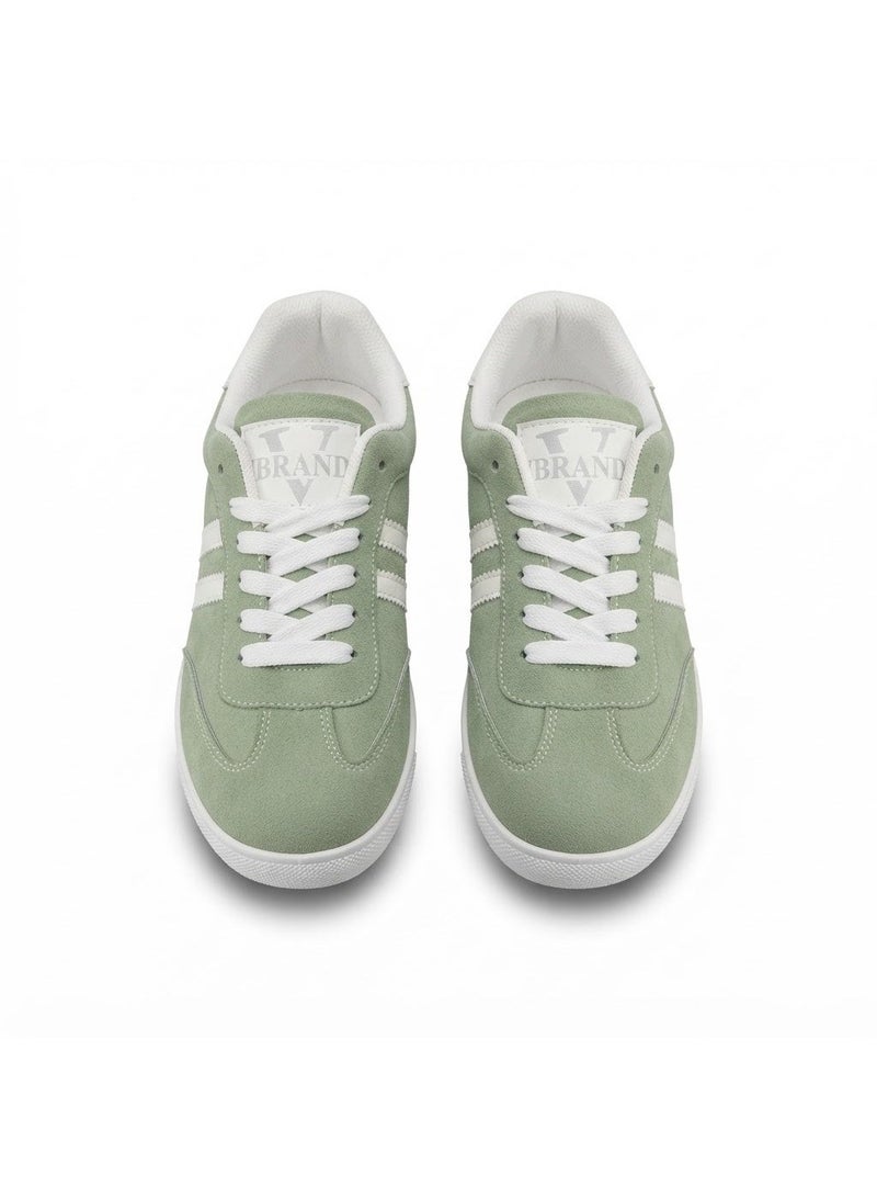 Vbranda Stylish women's sneakers crafted from soft suede SN-38-MINT GREEN - Image 3