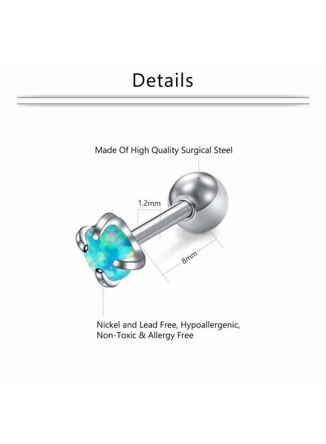 Mayhoop 16G Stainless Steel Cartilage Earring Studs & Hoops Set - Hypoallergenic Piercing Jewelry for Forward Helix, Rook, Daith, Conch - 8 Pieces with Replacement Balls - Image 2