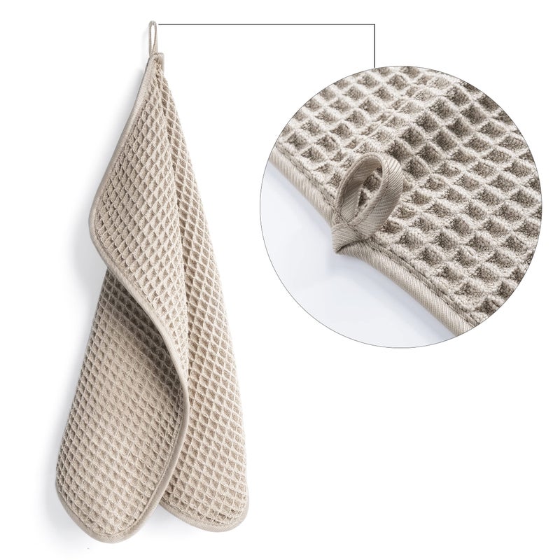 POLYTE 430 GSM Microfiber Lint Free Washcloth Face Towel, 13 x 13 in, 4 Pack (Waffle Weave) - Image 2