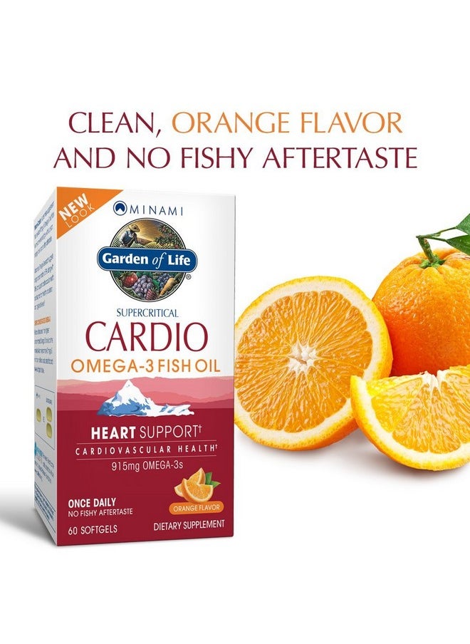Garden of Life - Fish Oil Omega 3 Cardio Omega 3 Fish Oil Supplement For Heart Health 915Mg Omega 3 Fatty Acids Epa & Dha Orange Flavor Two Month Supply Minami Ultimate Supplements 60 Softgels - Image 1