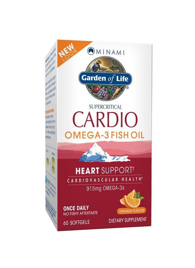 Garden of Life - Fish Oil Omega 3 Cardio Omega 3 Fish Oil Supplement For Heart Health 915Mg Omega 3 Fatty Acids Epa & Dha Orange Flavor Two Month Supply Minami Ultimate Supplements 60 Softgels - Image 1