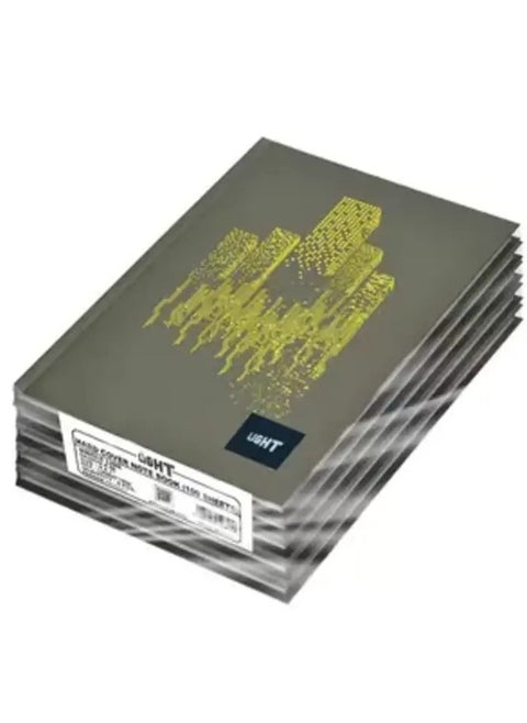 Light Hard Cover Notebook, Pack of 5 Pieces, Single Line, 9x7 Inch,100 Sheets - LINB971806