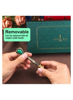 JOLLITY LLC Vintage Storage Box Kit with Sealing Wax Tablet Beads Candle Detachable Spoon Stamp Set DIY Craft Letter Envelope Party Invitation Wedding Cards (Best Wishes)  - Image 3
