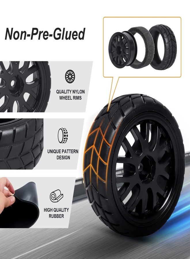 Hobbypark 4-Pack RC Tires & Wheel Rims 12mm Hex Hub Y Shape w/Foam Inserts for 1/10 Remote Control Car On Road Touring - Image 4