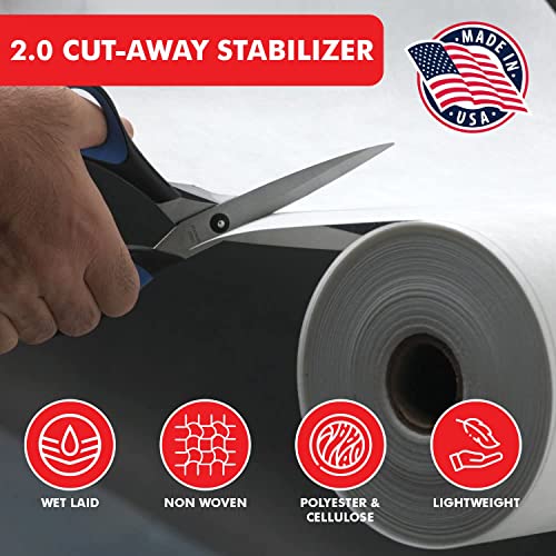 Superpunch Cutaway 2.0 Oz Stabilizer For Embroidery Machines - 12" x 10 yards roll, White SuperStable Machine Embroidery Stabilizer Backing, Cut Away Embroidery Stabilizer, Made In USA - Image 3