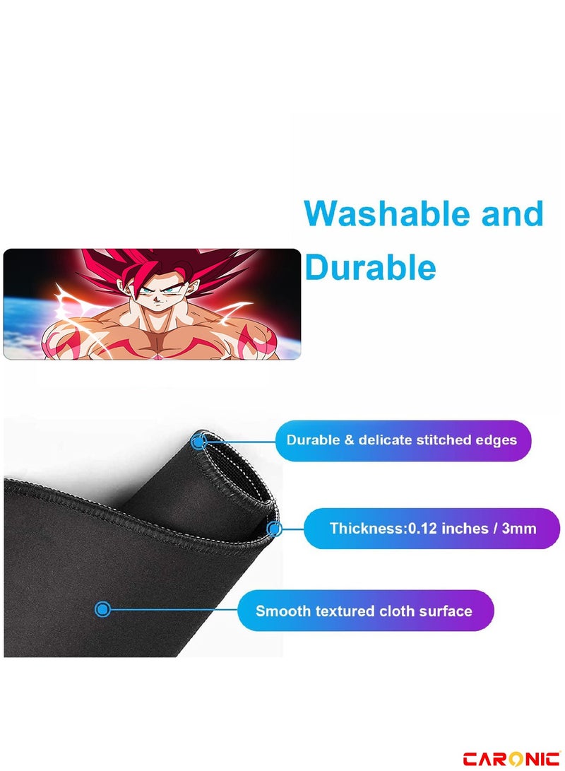 CARONIC Large Gaming Mouse Pad with Superior Micro Weave Cloth Extended Desk Mousepad with Stitched Edges Non-Slip Base Water Resist Keyboard Pad For Gamer And Office Home  Carl_M1006 - Image 5