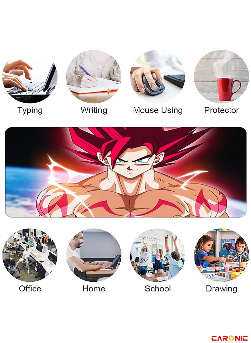 CARONIC Large Gaming Mouse Pad with Superior Micro Weave Cloth Extended Desk Mousepad with Stitched Edges Non-Slip Base Water Resist Keyboard Pad For Gamer And Office Home  Carl_M1006 - Image 2