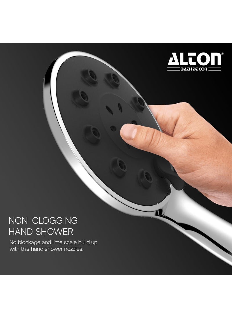 Alton ALTON SHR22301 ABS3Function 4INCH Hand Shower With SS304 Grade 15 Mtr Flexible Hose Wall Hook Silver  - Image 3