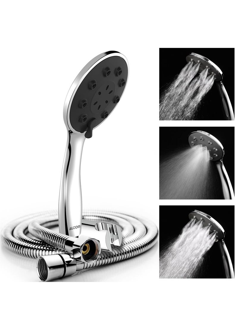Alton ALTON SHR22301 ABS3Function 4INCH Hand Shower With SS304 Grade 15 Mtr Flexible Hose Wall Hook Silver  - Image 1