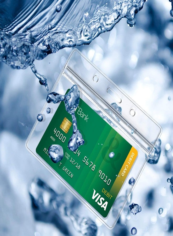 Kaptron ID Badge Holder with Metal Badge Clips - Waterproof Sealable Clear Plastic Horizontal ID Card Holder for Work ID, Key Card, Driver’s License (Horizontal 10 Pack) - Image 5