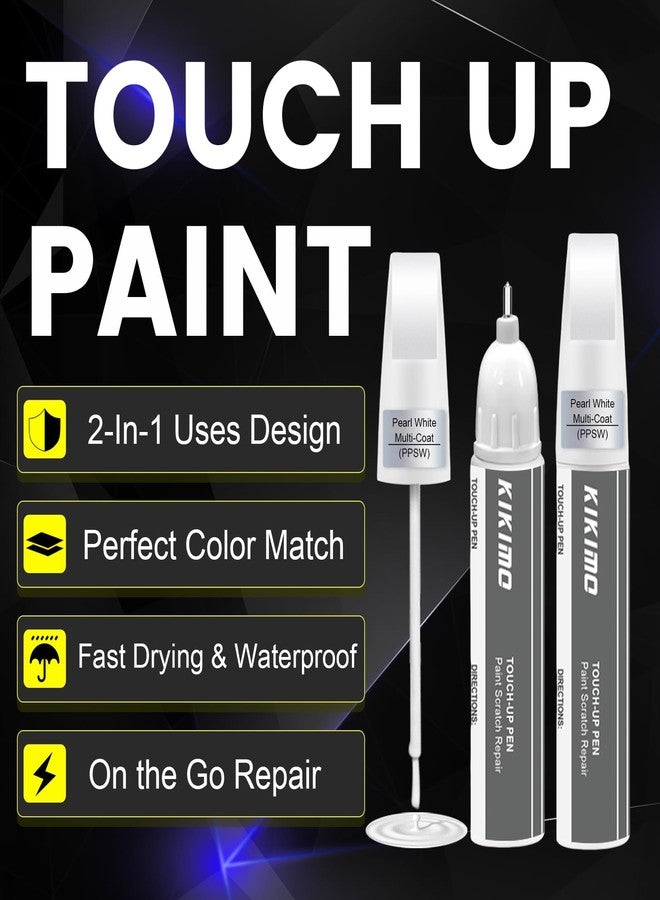 KIKIMO for Tesla Touch Up Paint(Pearl White Multi-Coat(PPSW)), Car Paint Repair Kit for Tesla Model Y/3/S/X, 2 In 1 Scratches Repair with Pen Tip and Brush, Color-Matched for Quick & Easy Fix - Image 2