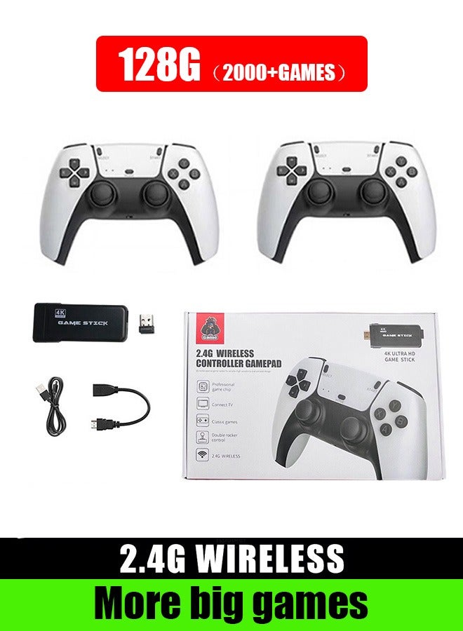 4K HD Video Game Console, Dual 2.4G Wireless Controllers, Plug and Play Video Game Stick, 20,000 Built-in Games 128g Memory, M8pro Pocket Gaming Console - Image 1