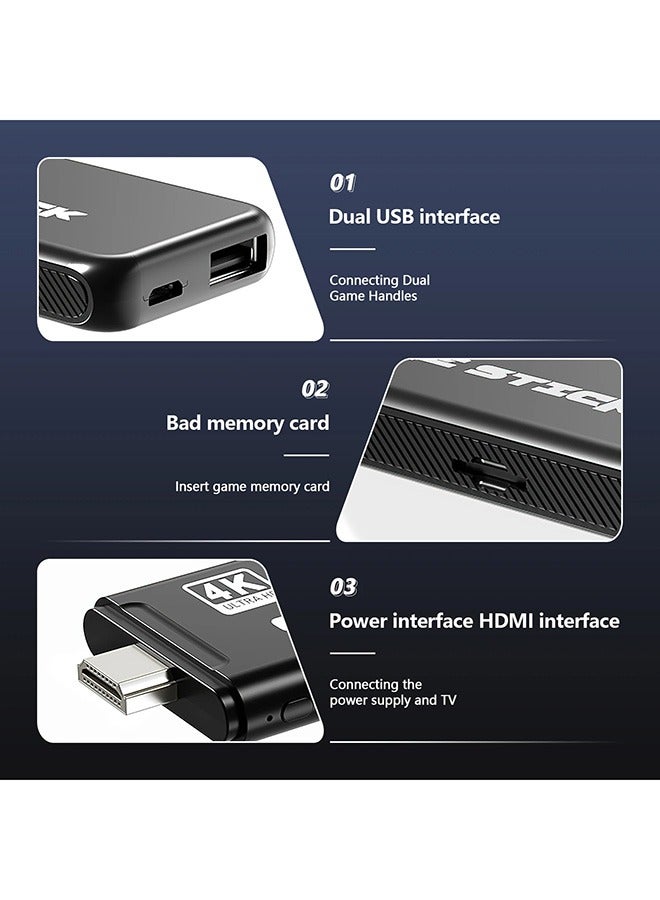 4K HD Video Game Console, Dual 2.4G Wireless Controllers, Plug and Play Video Game Stick, 20,000 Built-in Games 128g Memory, M8pro Pocket Gaming Console - Image 3