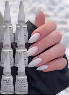 Max Beauty 6 Pieces Fast Drying White Nail Polish  - Image 1