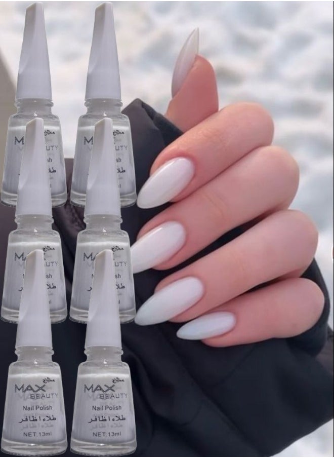 Max Beauty - 6 Pieces Fast Drying White Nail Polish - Image 1