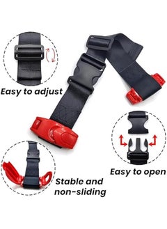 MOXO Car Seat Belt Adjuster for Kids Universal Car Seat Strap Belt Clip Anticollision Retainer for Shoulder and Neck Protection Travel Driving Protection for Baby Girl Women Red  - Image 4