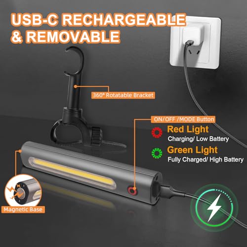 OHIFAST Barbecue Grill Light Designed for Blackstone & Weber Grill, Blackstone Griddle Accessories, Rechargeable LED Light for Outdoor, Grilling Accessories, Smoker BBQ Grilling Gift for Men Dad Him - Image 3