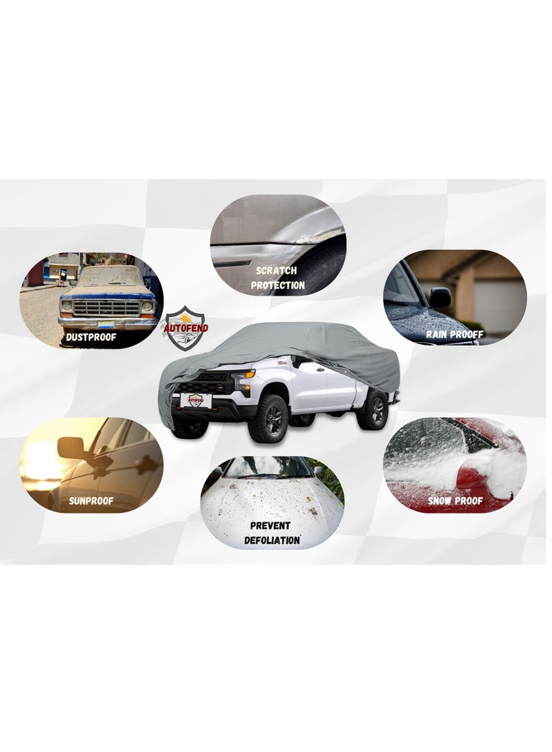 Zipporah All Weather Premium Lightweight 6-Layers Protective Car Cover 210T Compatible for 2020-2025 Chevrolet Silverado 1500 with Left Driver Side Door Zipper, Security Lock and Mirror Pockets - Image 5