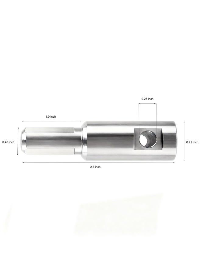 304 Stainless Steel Ice Auger Drill Adapter Fits Drill Chuck: 1/2" Plus and 1/4" Hole for 1/4"-20 Wing Bolts & Locking Screws - Image 5