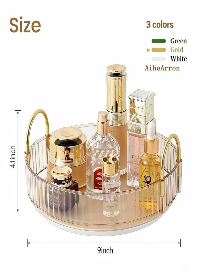 AiheArron 360 Rotating Makeup Organizer for Vanity,Skincare Make Up Organizers Large,Clear Bathroom Counter Organizer for Cosmetics,Lipsticks,Spinning Bathroom Organizer Shelf Holder (Circle, 1 Tier) - Image 5