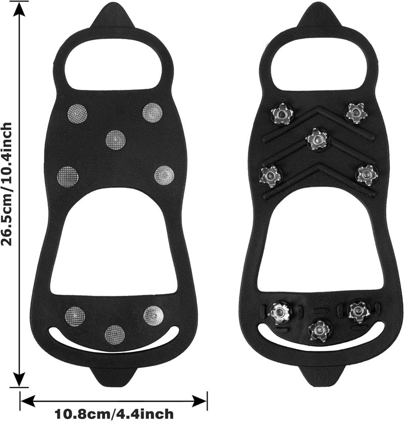 دبليو بي سي بيك 2 Pairs Non Slip Gripper Spike Ice Traction Cleats Walk Traction Cleat Durable Ice Snow Grips for Shoes, Boot with 8 Steel Studs Crampons - Image 3