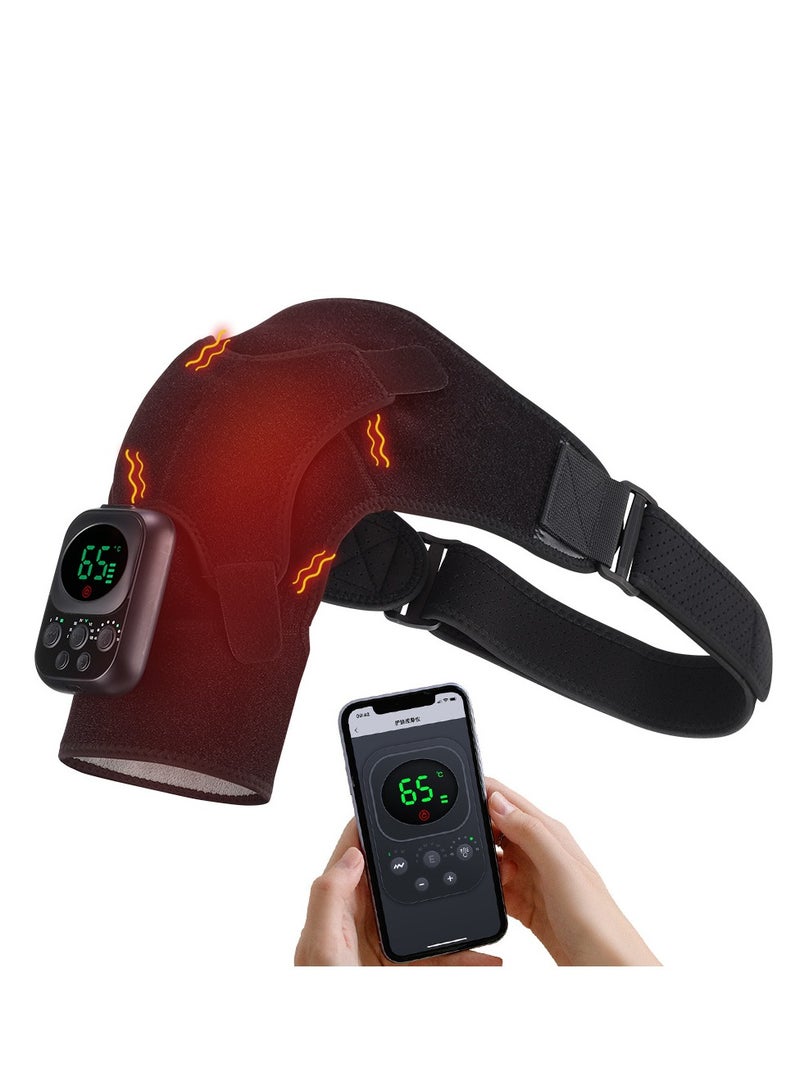 Loquat Smart Electric Heating Massage Shoulder Strap: High-Frequency Vibration, 8 EMS Modes, 6 Temperature Settings, Wireless Control, Remote App Operation, Comfortable Therapy - Perfect for Shoulder and N - Image 1