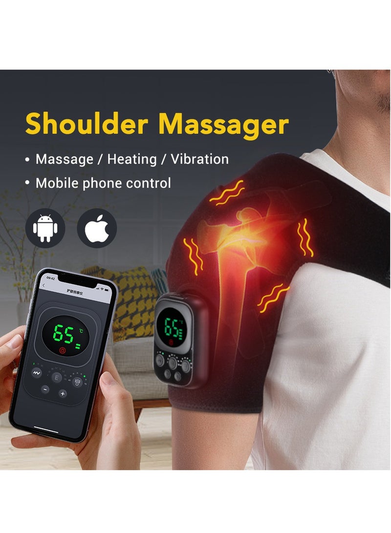 Loquat Smart Electric Heating Massage Shoulder Strap: High-Frequency Vibration, 8 EMS Modes, 6 Temperature Settings, Wireless Control, Remote App Operation, Comfortable Therapy - Perfect for Shoulder and N - Image 2
