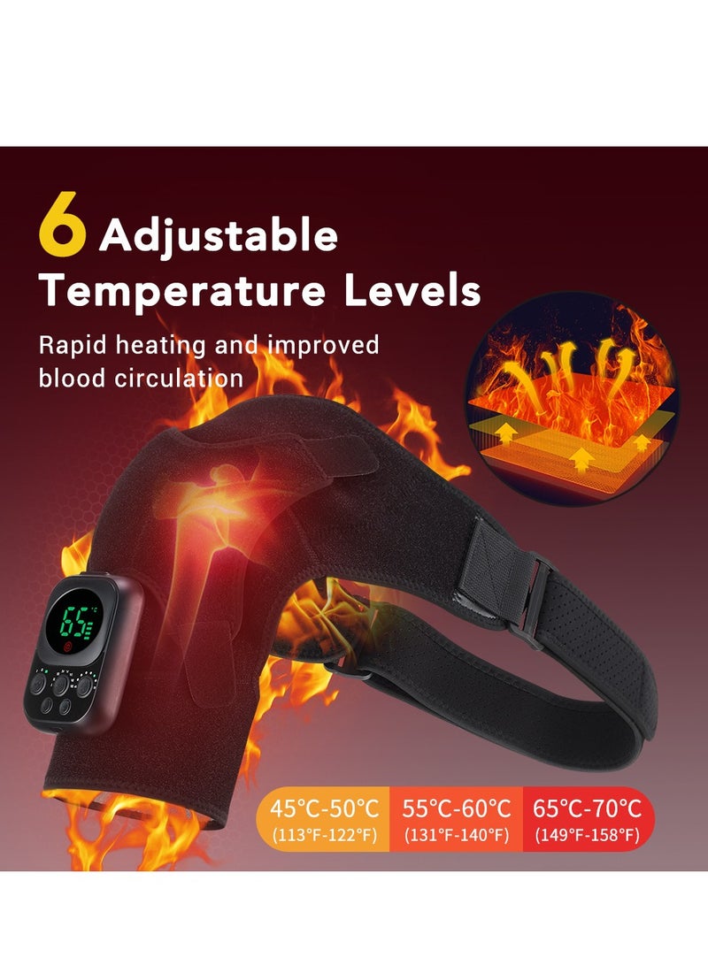 Loquat Smart Electric Heating Massage Shoulder Strap: High-Frequency Vibration, 8 EMS Modes, 6 Temperature Settings, Wireless Control, Remote App Operation, Comfortable Therapy - Perfect for Shoulder and N - Image 3
