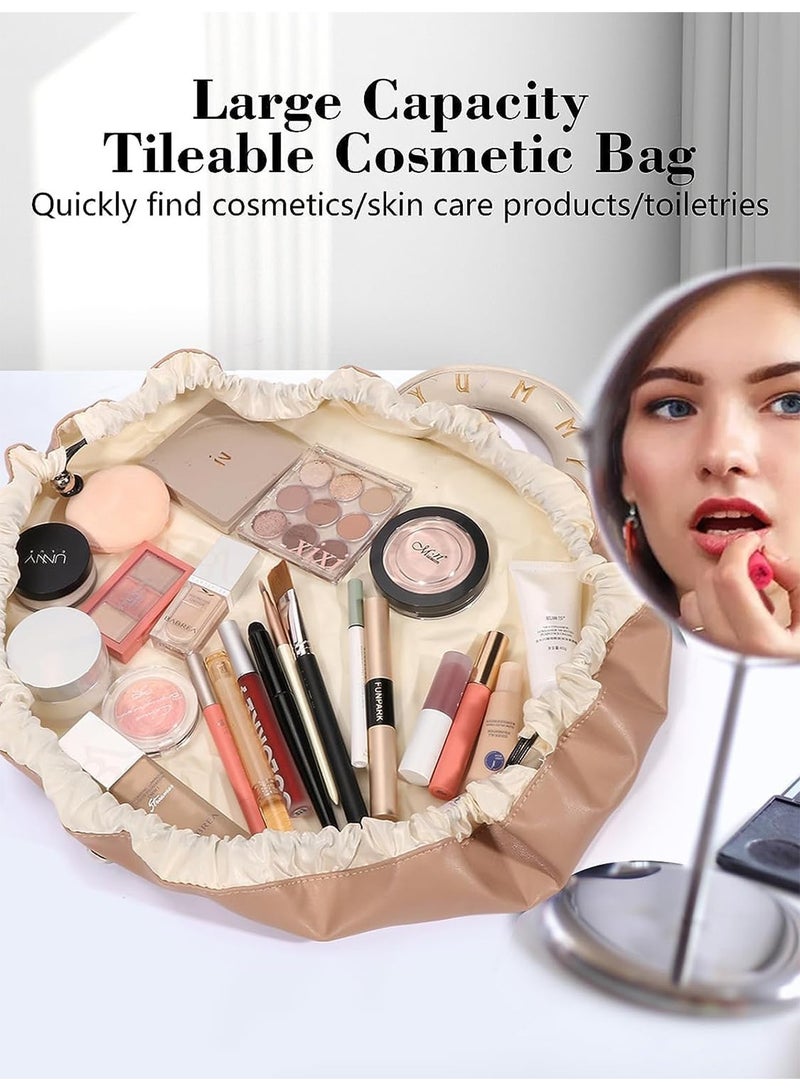 MONOGUE Drawstring cosmetics bag Travel Organization Case Flat Lay Large Cosmetic Bag Suitable For Travel Gift And Daily Use  - Image 4
