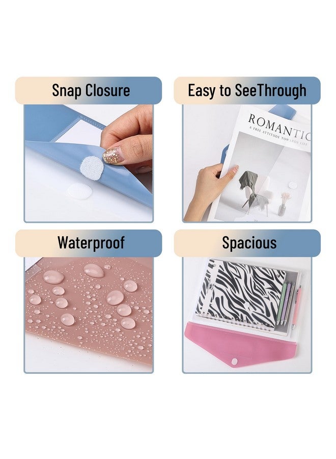 Mr. Pen - Plastic Envelopes, 10 Pack, A4, Letter Size, Colorful Flaps, Plastic File Folder With Label Pocket, Plastic Envelopes With Snap Closure, Plastic File Folders, Plastic Envelopes For Documents - Image 3