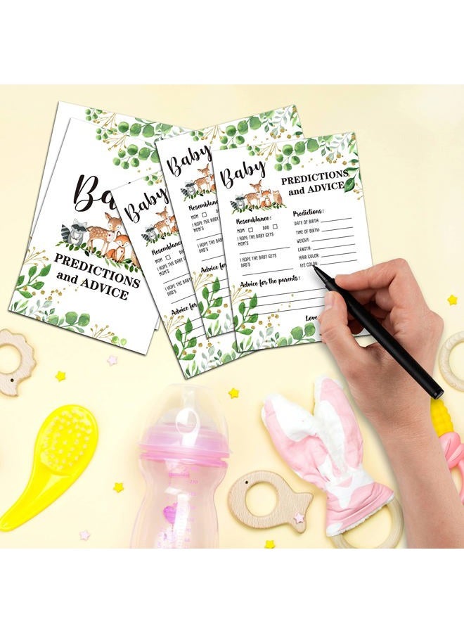 DETIHO Woodland Animal Baby shower Predictions And Advice Cards(5"X7")-Safari Baby shower Double-Sided Game Cards Party Favor-30Pcs-C05 - Image 3