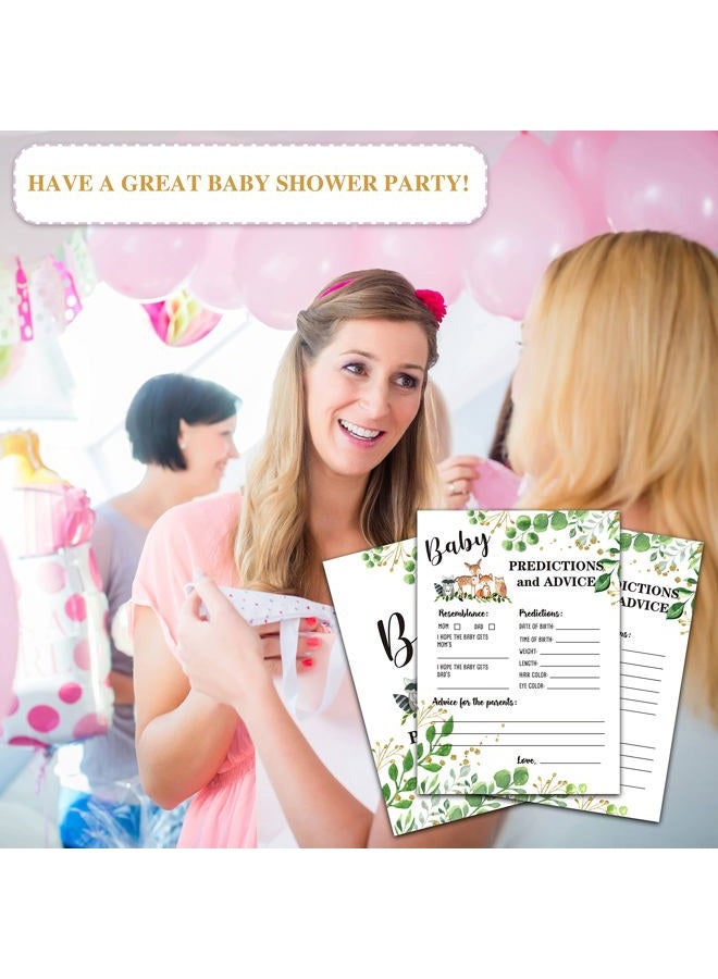 DETIHO Woodland Animal Baby shower Predictions And Advice Cards(5"X7")-Safari Baby shower Double-Sided Game Cards Party Favor-30Pcs-C05 - Image 4