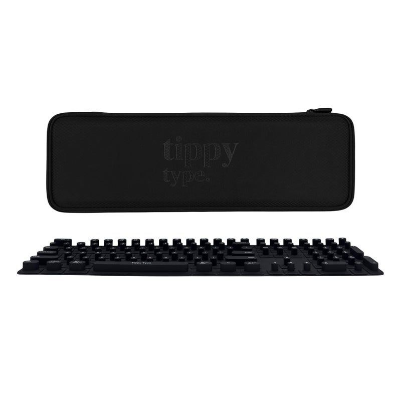 TIPPY TYPE Raised Keyboard Cover for Long Nails â€“ Fits Logitech MX Keys S Full-Size Keyboard - Silicone - The Original - Comfortable Typing, Quiet, Nail Protection (Matte Black) - Image 1