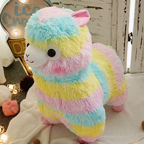 XIAOHONG 13.8" Soft Llama Stuffed Animal Toy - Rainbow Llamacorn Alpaca Plush Animals Toy Cute Llama Doll Rainbow Alpaca Doll Alpaca Plush Toy Pillows stuffed llama large Adorable Birthday Gift (13.8inch) - Image 1