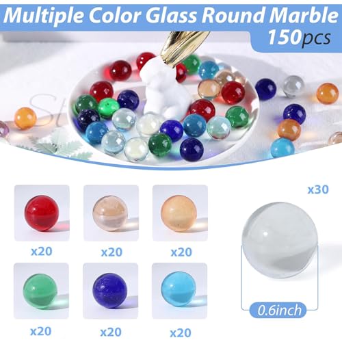 FUTUREPLUSX 150PCS Glass Marbles Bulk 58inch Colorful Marbles for Running Game Board Table Game Gift for Families Children and Friends - Image 5