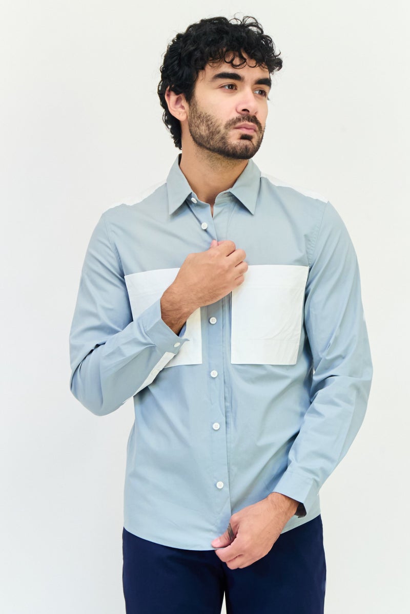 SELECTED Men Regular Fit Colorblock Long Sleeve Casual Shirts, Multicolor - Image 1