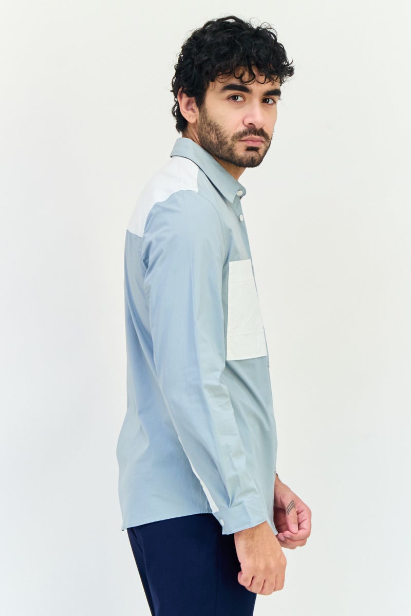 SELECTED Men Regular Fit Colorblock Long Sleeve Casual Shirts, Multicolor - Image 2