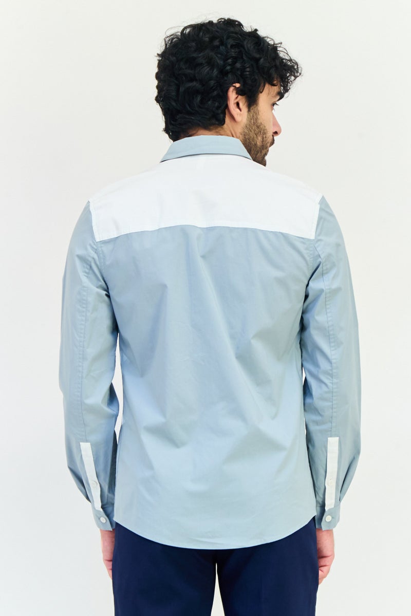 SELECTED Men Regular Fit Colorblock Long Sleeve Casual Shirts, Multicolor - Image 3