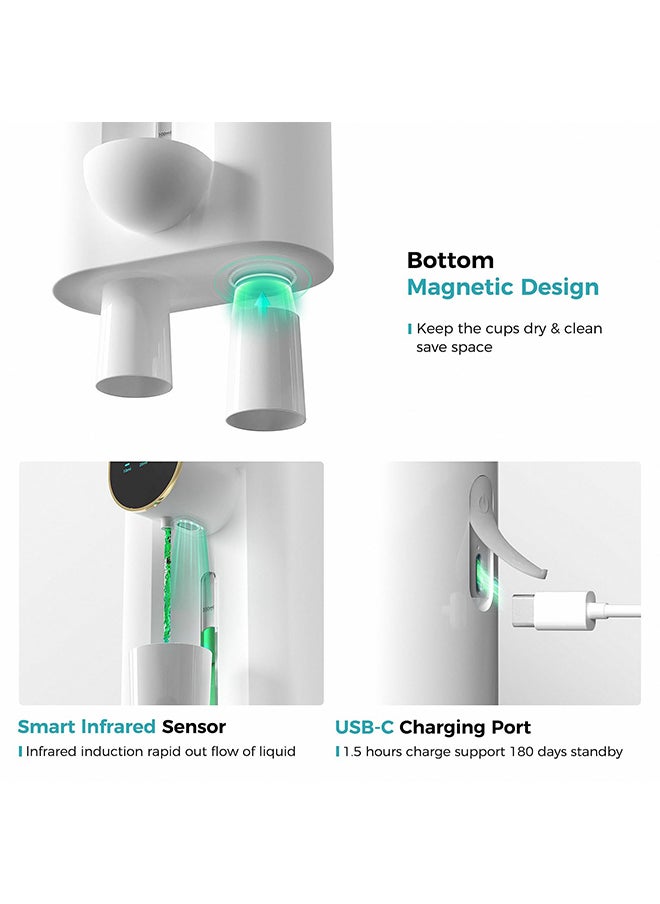 هاي هونور موزّع غسول الفم بالاستشعار، سعة كبيرة 540 مل، تصميم يعمل بالشحن عبر USB، تعديل مرن بثلاث سرعات، عمر طويل، مناسب للتركيب على الحائط / الطاولة (اللون: أبيض).  - Image 3