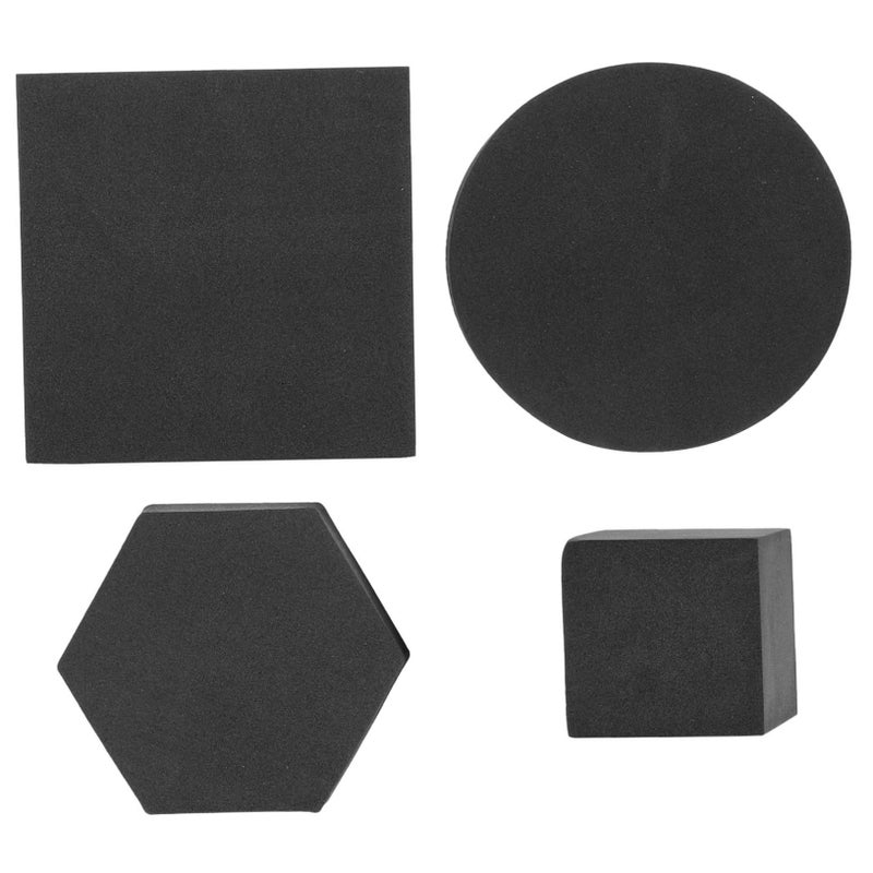 NUOBESTY 4pcs Black Geometric Foam Props Cube For Jewelry Cosmetics And Food Photography Durable Background Decor For Stunning Shots - Image 2