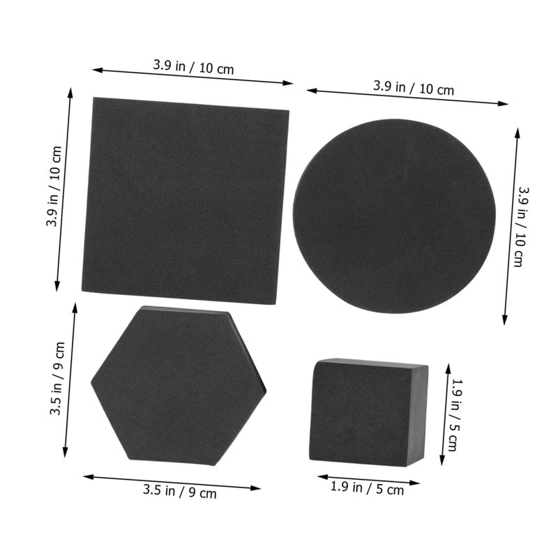 NUOBESTY 4pcs Black Geometric Foam Props Cube For Jewelry Cosmetics And Food Photography Durable Background Decor For Stunning Shots - Image 4