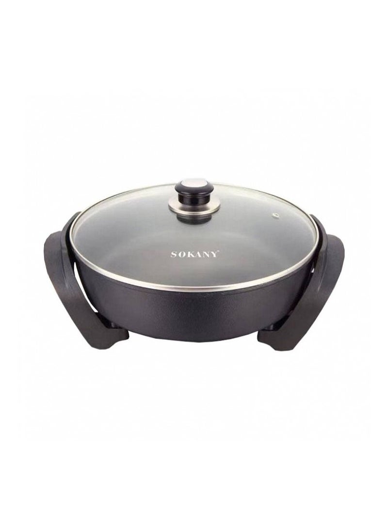 sokany Grill and cookware with a glass lid, 1500 watts (frying - roasting - cooking cheese - boiling - soup) - Image 3
