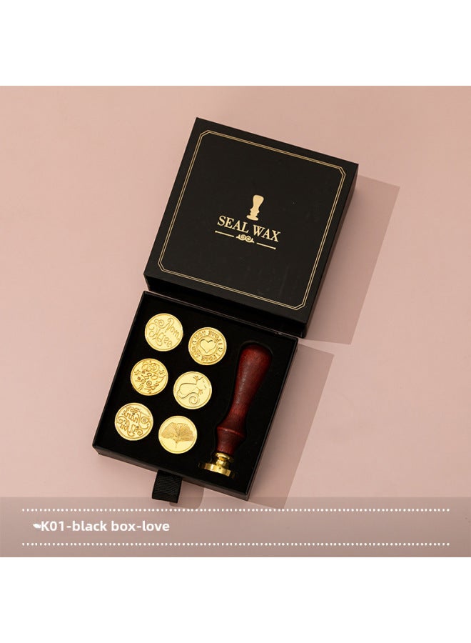 Autonomy New Macaron Fire Lacquer Wax Grain Furnace Seal Hand Account Valentine's Day Birthday Gift Lacquer Seal Full Set - Image 1
